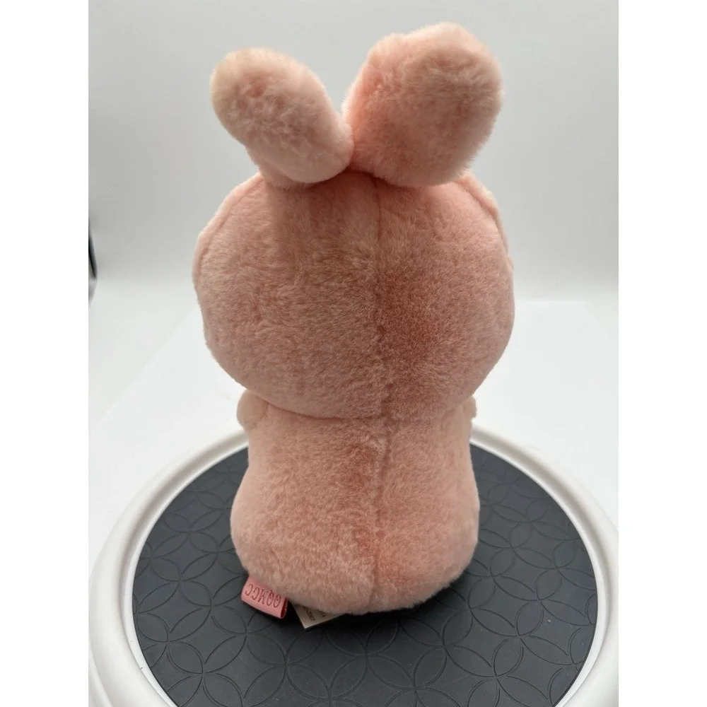 QQMCC Pink Pig Plush Bunny Hood Strawberry Boba Bubble Tea Stuffed Animal 12